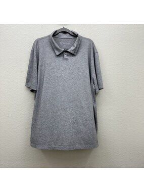 Municipal Grey Short Sleeve Collared Polo Shirt Summer Preppy Mens size XXL